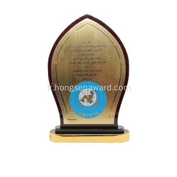 Trophée cadre de plaque commémorative en bois souvenir personnalisé